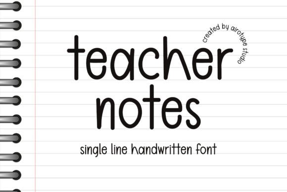 Teacher Notes Font for Web Design